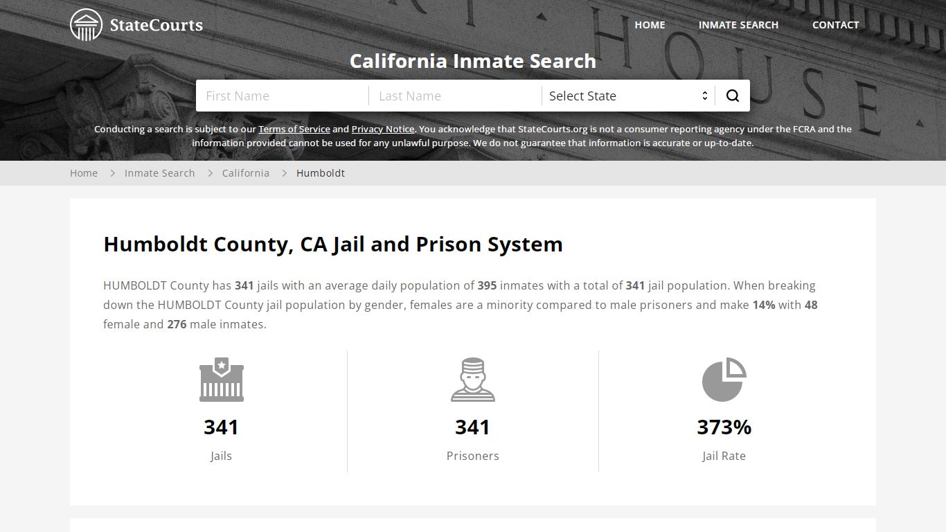 Humboldt County, CA Inmate Search - StateCourts